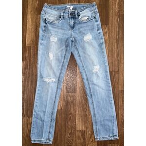 Bongo Distressed Denim Jeans Light Wash‎ Ripped Skinny Casual Size 3